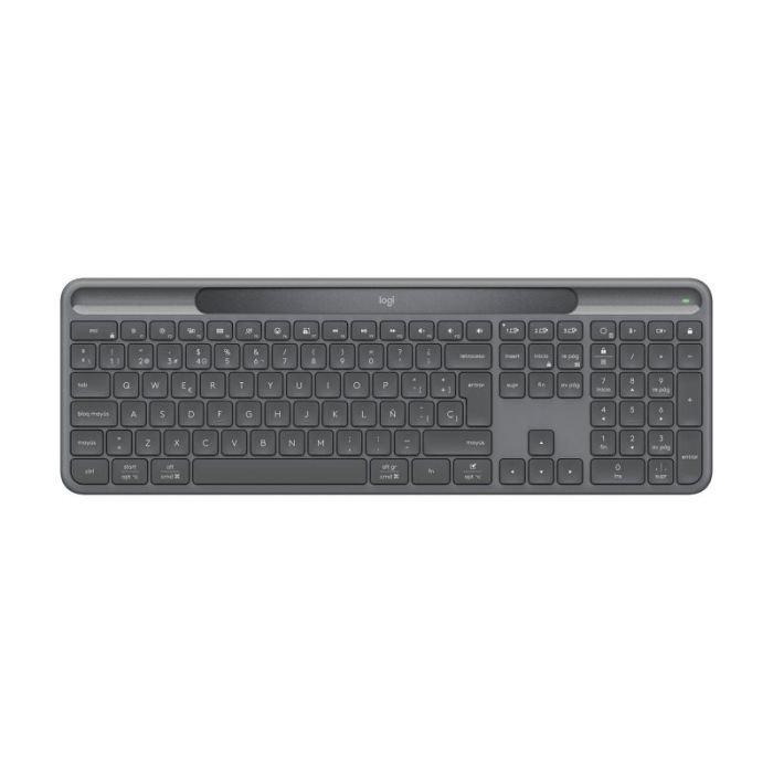 Logitech Signature Slim Solar+ K980 Teclado Inalambrico Español QWERTY - Carga Solar Automatica con Tecnologia LightCharge - Conectividad Dual Logi Bolt y Bluetooth LE - Teclas Silenciosas - Color Grafito