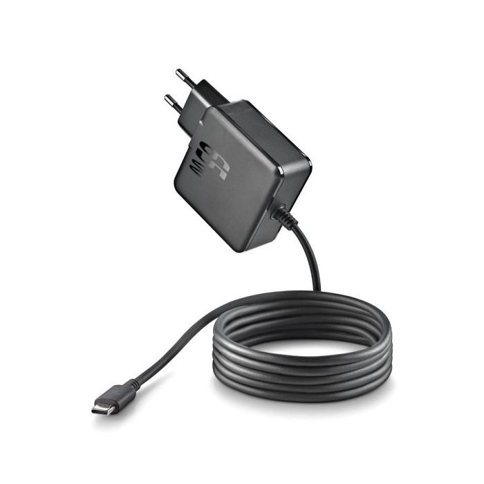 NGS GAN 65W‑C Cargador de Pared GaN 65W - USB‑C - PD3.0 PPS - Carga Inteligente para Portatil/Tablet/Smartphone - Proteccion contra Sobrecarga y Cortocircuitos - Cable 1.5m - Color Negro