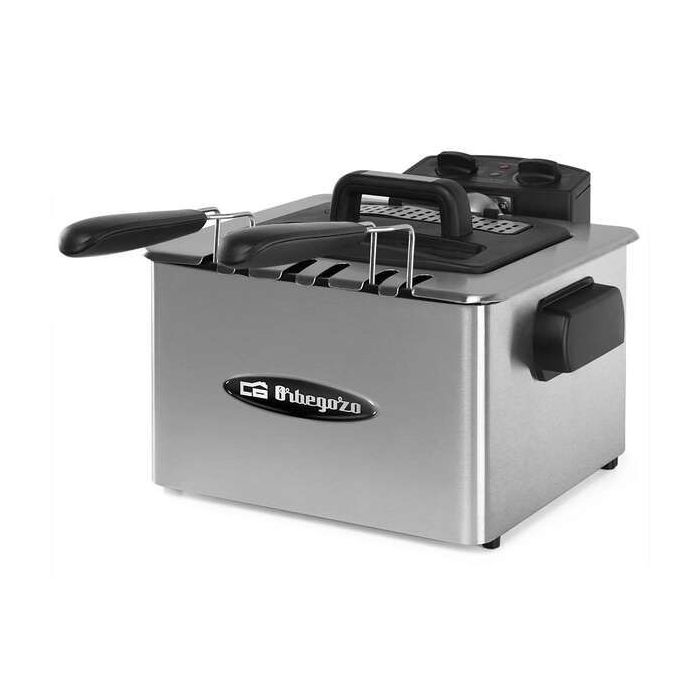 Orbegozo FDR 55 Freidora Profesional de Acero Inoxidable - Potente y Segura Freidora con Capacidad de 4.5 Litros - Tres Cestillos Intercambiables - Termostato Regulable hasta 190°C