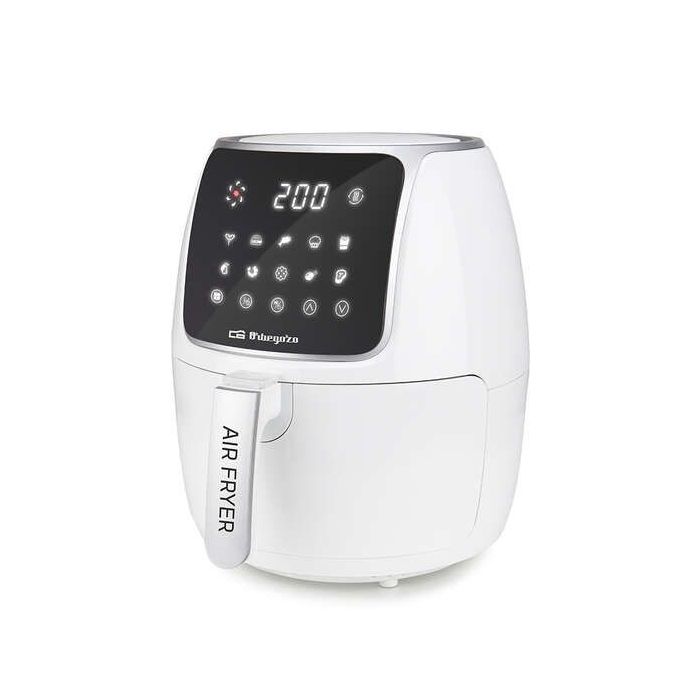 Orbegozo FDR 64 Freidora sin Aceite Saludable - Potencia 1300-1500W - Capacidad 4 Litros - 12 Programas de Coccion - Pantalla LED Tactil - Sistema de Seguridad - Temporizador 60 Min
