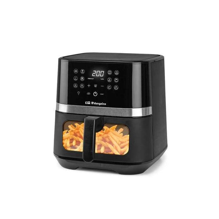 Orbegozo FDR 68 Freidora sin Aceite Saludable - Capacidad 6.5L - Potencia 1600/1800W - 12 Programas de Coccion - Pantalla LED Tactil - Sistema de Seguridad - Antiadherente - Lavavajillas