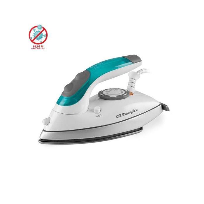 Orbegozo Plancha de Viaje SV 1020 Compacta y Potente - Ideal para tus Viajes - Suela Antiadherente - Golpe de Calor - Doble Voltaje - Dispositivo Pulverizador - Regulador de Temperatura