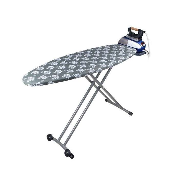 Orbegozo TP 6500 Tabla de Planchar Plegable - Altura Ajustable hasta 93cm - con Ruedas para Facil Transporte - Soporte Centro para Planchado - Rejilla de Acero Resistente