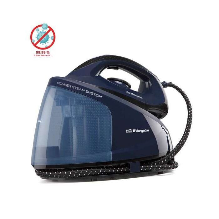 Orbegozo VP 8550 Centro de Planchado Profesional Potencia de 2400W - Deposito XL de 1.2L - Suela de Teflon Antideslizante - Vapor Continuo de 100 Mg/Min - Seguro y Eficiente