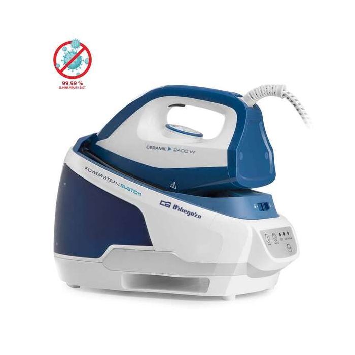 Orbegozo VP 8600 Centro de Planchado Profesional - Potencia 2400W - Deposito de 2L - Suela Ceramica - Golpe de Vapor 150 G/Min - Seguridad Garantizada