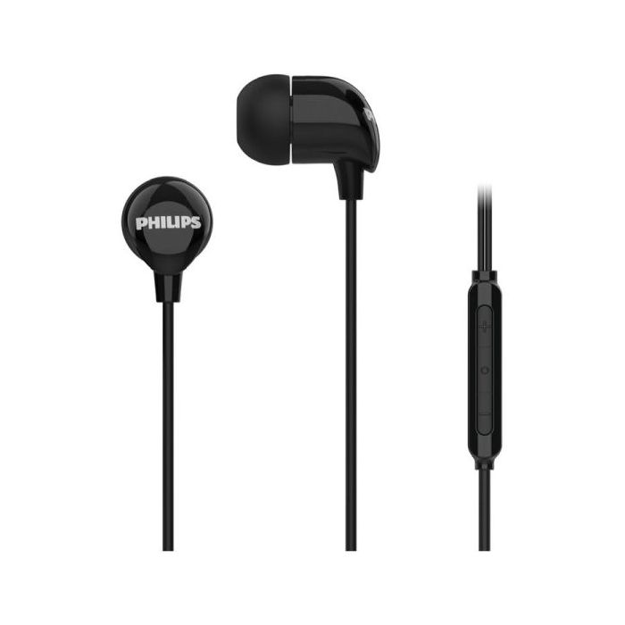 Philips Auriculares Intraurales con Cable - Incluye Accesorios - Microfono Integrado - USB-C - Aislamiento Pasivo del Ruido - Boton Multifuncion - Color Negro