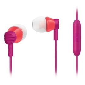 Philips Auriculares Intraurales con Cable - Jack 3.5mm - Microfono Integrado - 3 Pares de Almohadillas de Silicona - Aislamiento Pasivo del Ruido - Altavoz 8.6mm - Color Rosa