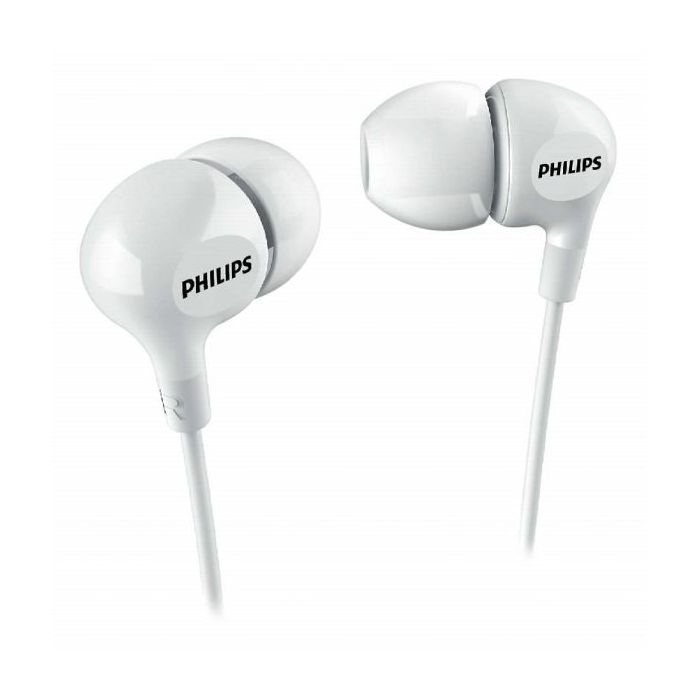 Philips Auriculares Intraurales con Cable - Jack 3.5mm - Microfono Integrado - Aislamiento Pasivo del Ruido - Boton Multifuncion - Color Blanco