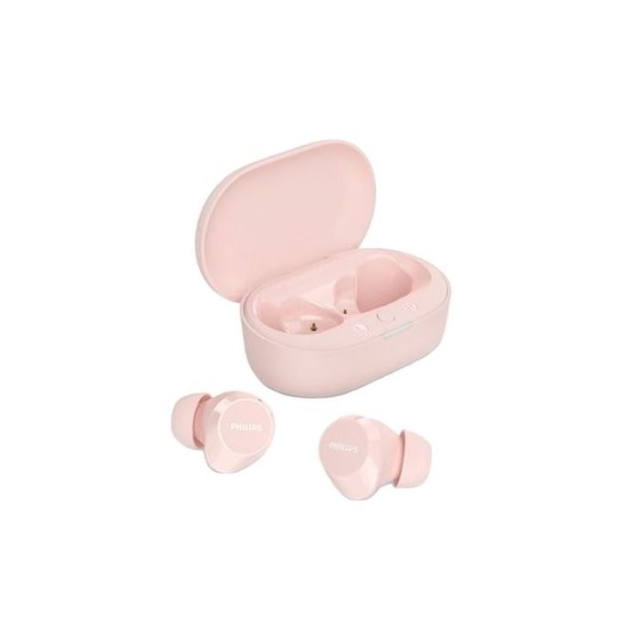 Philips Auriculares Intraurales Inalambricos - Bluetooth 5.3 - Autonomia hasta 18h - TWS - IPX4 - Microfono Integrado - Conector USB-C - Alcance 10m - Color Rosa