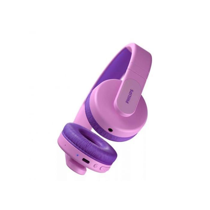 Philips Auriculares Supraaurales Inalambricos - Bluetooth 5.0 - Autonomia hasta 28h - Jack 3.5mm - Alcance 10m - Plegable - Microfono Integrado - Conector USB-C - Altavoz de 32mm - Color Rosa
