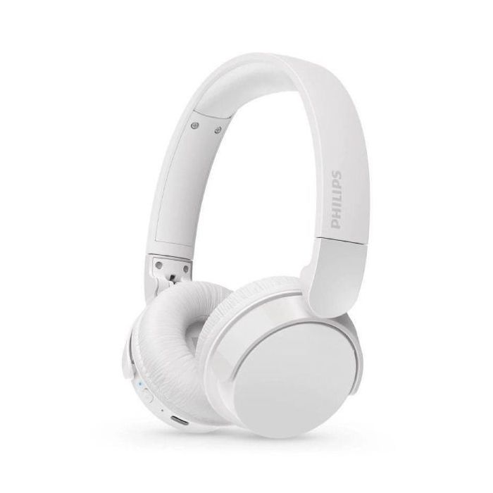 Philips Auriculares Supraaurales Inalambricos - Bluetooth 5.3 - Autonomia hasta 55h - Microfono Integrado - Bateria 600mAh - Conector USB-C - Plegable - Alcance 10m - Altavoz de 32mm - Color Blanco