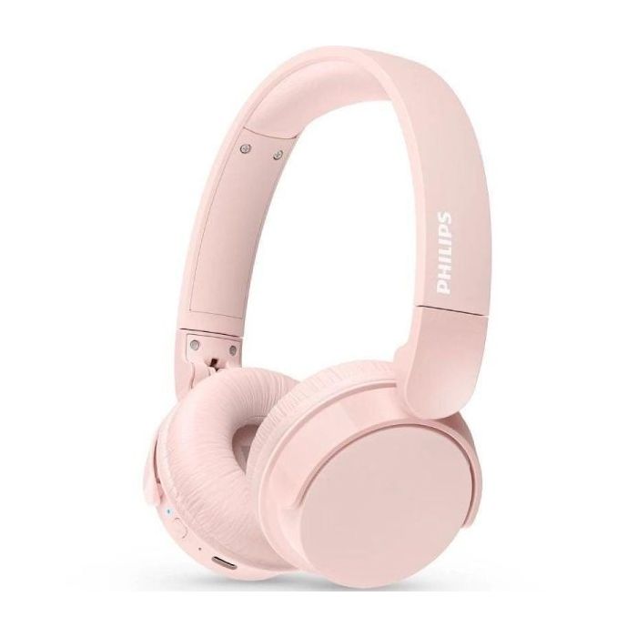 Philips Auriculares Supraaurales Inalambricos - Bluetooth 5.3 - Autonomia hasta 55h - Microfono Integrado - Bateria 600mAh - Conector USB-C - Plegable - Alcance 10m - Altavoz de 32mm - Color Rosa