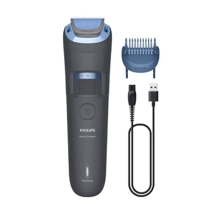 Philips BT3617/15 Recortadora de Barba Series 3000 - Cuchillas Autoafilables con Puntas Redondeadas - 20 Posiciones 0.5‑10mm con Dial de Precision - Tecnologia Lift & Trim para Recorte Uniforme  - 60min de Uso Inalambrico