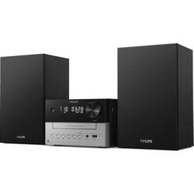 Philips Microcadena CD 20W - Bluetooth 5.4 - USB - Jack 3.5mm - Radio FM - Pantalla LED - Mando a Distancia - Alcance 30m - 2 Altavoces de 3" - Sistema Bass Reflex - Color Negro