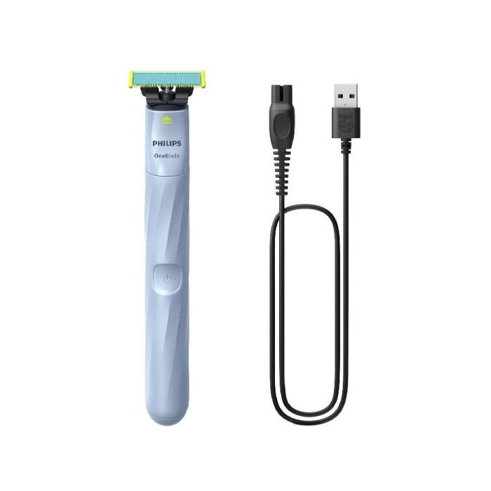 Philips OneBlade 1st Shave QP1324/20 Afeitadora Hibrida Facial - Tecnologia OneBlade con Cuchilla Antifriccion y Puntas Redondeadas - Uso en Seco y Mojado 100% Impermeable