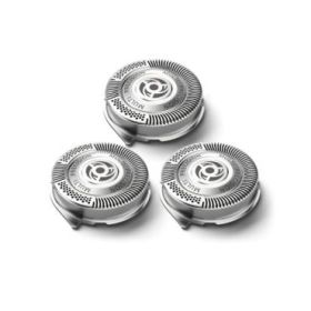 Philips Pack de 3 Cabezales de Recambio para Afeitadoras Serie 5000 - Cuchillas Autoafilables - Seguimiento de Contornos - Color Acero