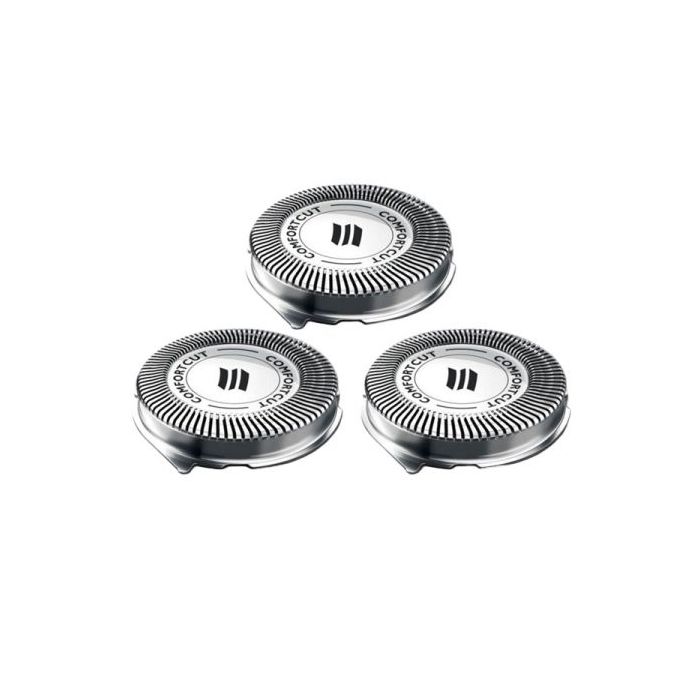 Philips Pack de 3 Cabezales de Recambio para Afeitadoras Series 1000 y 3000 - Cuchillas Autoafilables - Seguimiento de Contornos - Color Acero