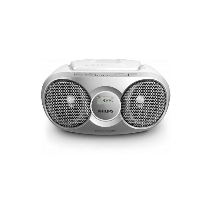 Philips Radio CD - Altavoces Integrados - Refuerzo Dinamico de Graves - Sintonizacion Automatica - Jack 3.5mm - 252x232x124mm - Color Gris