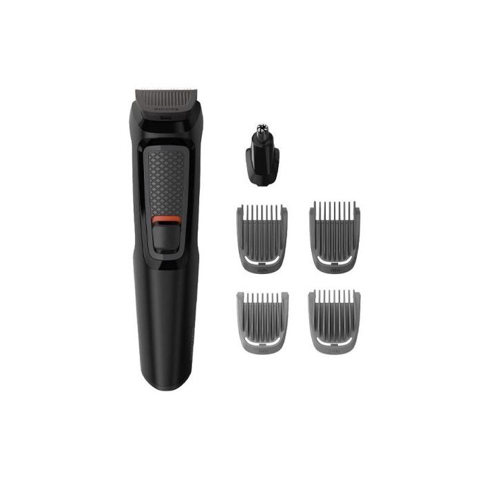 Philips Serie 3000 Recortadora de Barba Inalambrica - Incluye Accesorios - Recargable - Cuchillas Autoafilables de Acero - Incluye Peines Guia - Ergonomico - Color Negro