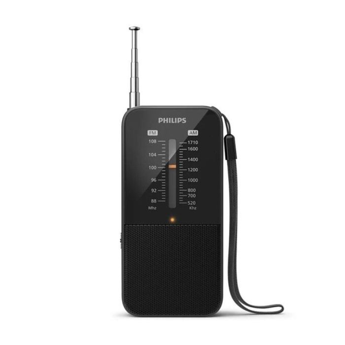 Philips TAR1509 Radio Portatil FM/AM Analógica - Sintonizacion Manual con Antena Telescopica - Indicador LED de Señal - Funcionamiento con 2 Pilas AAA - Puerto Jack 3.5mm para Auriculares
