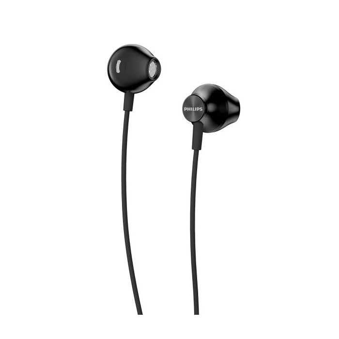 Philips TAUE100 Auriculares In‑Ear con Cable - Sonido de Graves Mejorado - Controladores 14.2mm con Iman de Neodimio - Frecuencia 20Hz‑20kHz - Sensibilidad 106dB - Conector Jack 3.5mm - Cable 1.2m - Color Negro