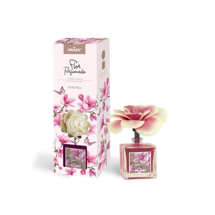 Prady Ambientador Flor Perfumada Sakura - Frasco de Cristal 90ml