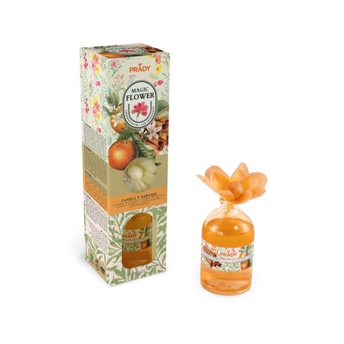 Prady Ambientador Magic Flower Canela y Naranja - Frasco de Cristal 100ml
