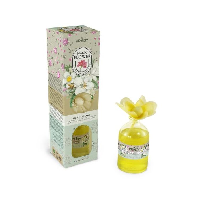 Prady Ambientador Magic Flower Jazmin Blanco - Frasco de Cristal 100ml