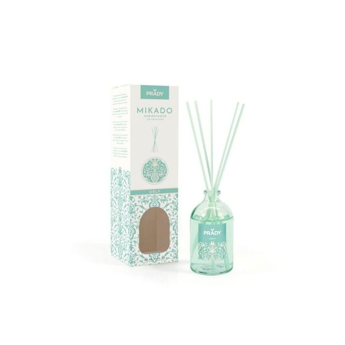 Prady Ambientador Mikado Orly - Frasco de Cristal 100 ml y Varitas Difusoras
