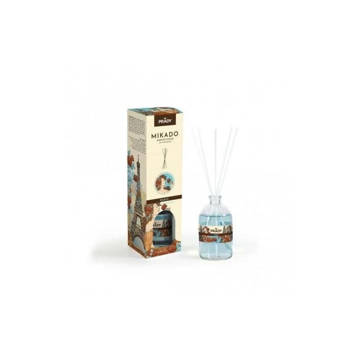 Prady Ambientador Mikado Paris Rose & Patchouli - Frasco de Cristal 100 ml y Varitas Difusoras