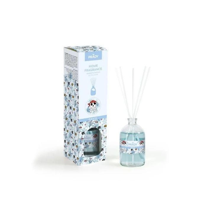 Prady Ambientador Mikado Pirate - Frasco de Cristal 100 ml y Varitas Difusoras