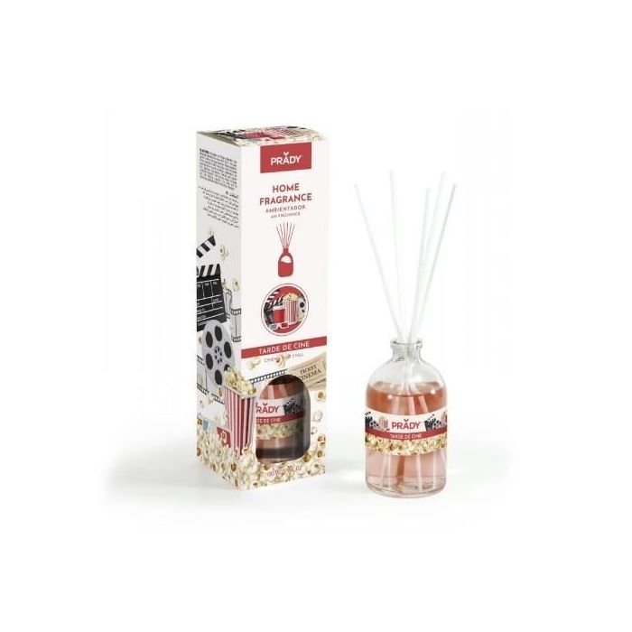 Prady Ambientador Mikado Tarde de Cine - Frasco de Cristal 100 ml y Varitas Difusoras