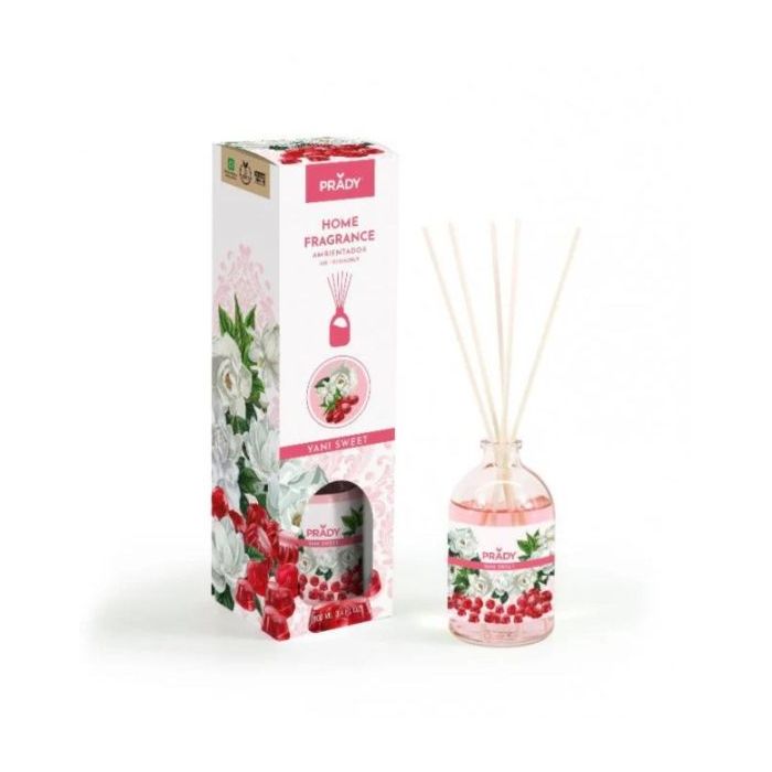 Prady Ambientador Mikado Yani Sweet - Frasco de Cristal 100 ml y Varitas Difusoras