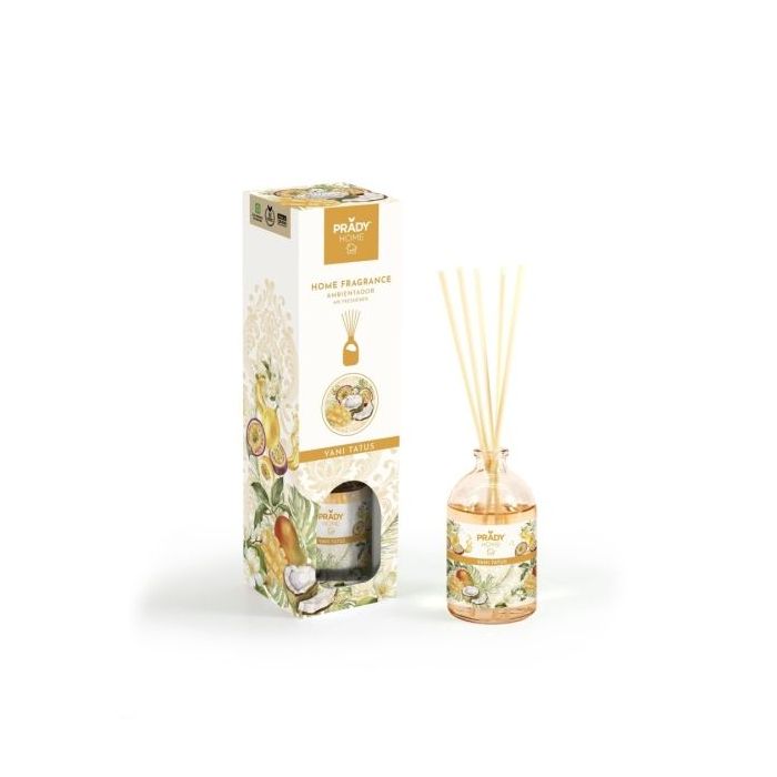 Prady Ambientador Mikado Yani Tatus - Frasco de Cristal 100 ml y Varitas Difusoras