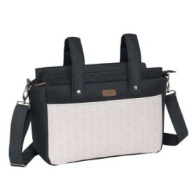 Safta Miffy Mum Moon Bolso de 17.94L - Adaptable a Carrito con Velcros - Multiples Bolsillos - Cremallera - Interior Forrado - Bandolera Ajustable - 460x150x260mm - Color Blanco y Negro