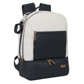 Safta Miffy Mum Moon Mochila para Carrito Bebe de 19.4L - Compartimento Amplio - Cremallera Doble - Bolsillo Frontal - Bolsillo Termo - Bolsillo Lateral - 300x150x430mm - Color Blanco y Negro