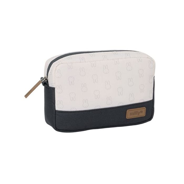 Safta Miffy Mum Moon Neceser de 1.43L - Compartimento con Cremallera - Material Reciclable - Repele el Agua - Ideal para Viajes - 200x55x130mm - Color Blanco y Negro