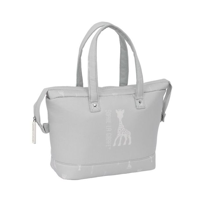Safta Sophie la Girafe Mum Bolso de 8.26L - Compartimento con Cremallera - Bolsillo Frontal - Interior Forrado - Asas de Mano - 270x125x245mm - Color Gris Claro
