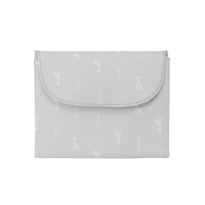 Safta Sophie la Girafe Mum Cambiador de Bebe Plegable - Repelente de agua - Compacto - Facil de Limpiar - 400x500mm - Color Gris Claro