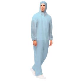 Santex Mono de Polipropileno con Capucha 40gr. Talla XL - Cremallera y Elasticos para Mejor Ajuste - Conforme (UE) 2016/425 - Color Azul