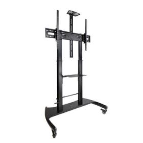 Tooq Ares Soporte de Suelo con Ruedas con Regulacion de Altura para Pantallas 60"-100" - Color Negro