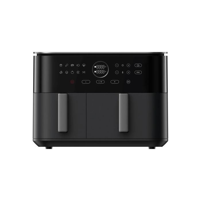 Xiaomi Dual Zone Air Fryer Freidora de Aire 10L Doble Zona 3.5L + 6.5L - Potencia 2700W con Tecnologia de Circulacion 360° - Temperatura 40–230°C - Funcion SYNC y 9 Modos de Cocinado - Control Tactil - Color Negro