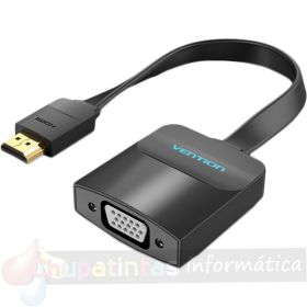 Vention Cable Conversor HDMI Macho a VGA Hembra con Jack 3.5mm - 0.15m - Color Negro-1