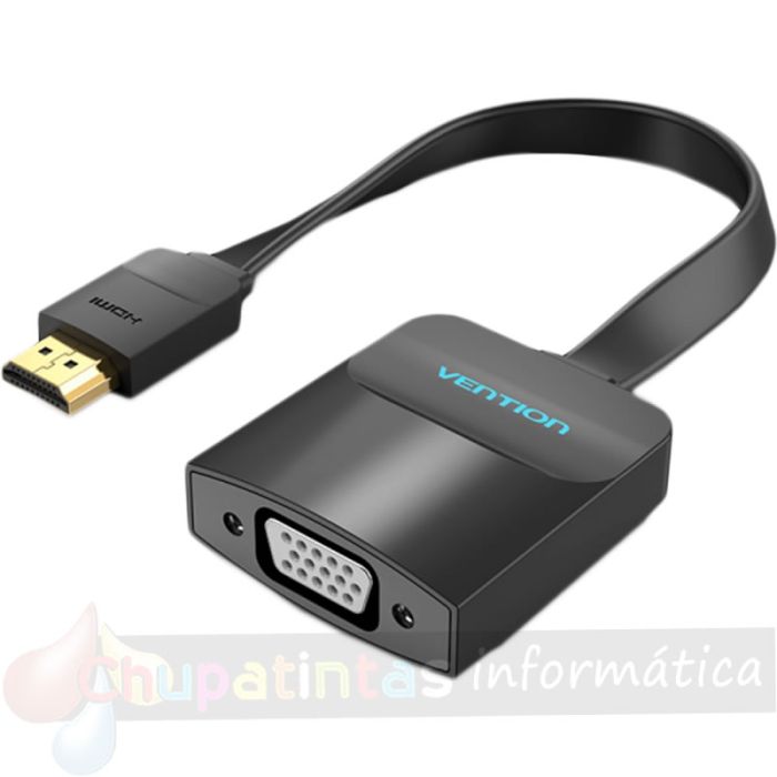 Vention Cable Conversor HDMI Macho a VGA Hembra con Jack 3.5mm - 0.15m - Color Negro-1
