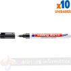 Edding 8014 Rotulador Permanente Especial Laboratorio - Punta Redonda 1mm - Tinta Apta para Superficies Lisas y Transparentes - Tinta casi Inodora y Resistente al Agua, Calor y Roce - Color Negro