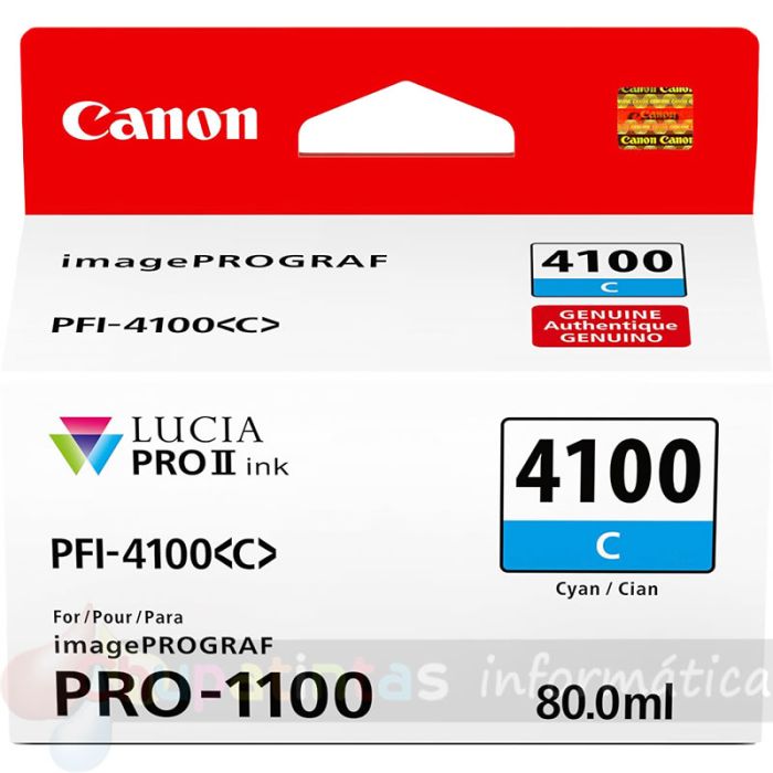 Canon PFI4100 Cian Cartucho de Tinta Original - PFI4100C/6778C001