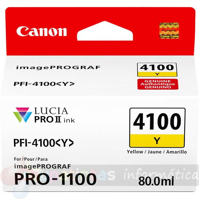 Canon PFI4100 Amarillo Cartucho de Tinta Original - PFI4100Y/6780C001