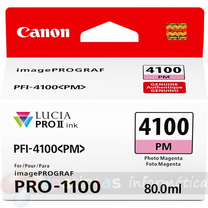 Canon PFI4100 Magenta Fotográfico Cartucho de Tinta Original - PFI4100PM/6782C001