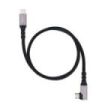 Nanocable Cable USB-C Macho Acodado 90º - Soporta hasta 100W - Longitud 1m - Velocidad de Transferencia hasta 10Gbps - Resolucion 4K - Algodon Trenzado - Color Negro