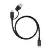 Nanocable Cable USB-C Macho - Soporta hasta 60W - Longitud 1m - Velocidad de Transferencia hasta 10Gbps - Resolucion 4K - Adaptador USB-A Integrado - Color Negro
